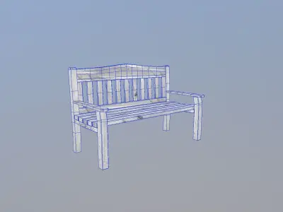 Garden Bench Low-poly 3D model get