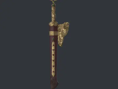 SubD Scythian Sword - 02 3D model