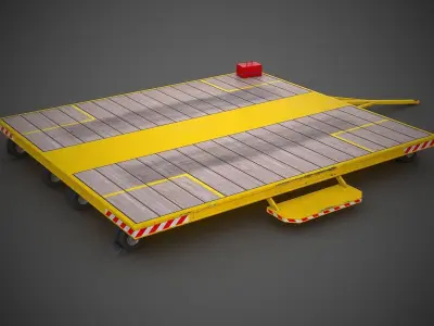 Helicopter Dolly-Trailer-Handler Low-poly 3D model