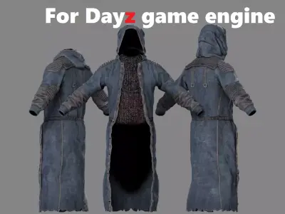 Stalker like coat for Dayz game Low-poly 3D model