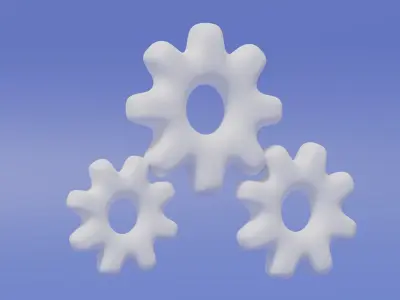 Cartoon Cute Gear 3D model