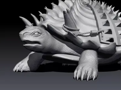 Tortashidze high poly model creature with spikes 3D model
