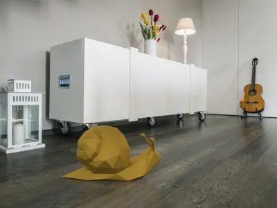 Snail low poly golden Low-poly 3D model