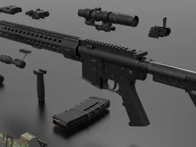 m4 Tactical Fps - Tps Low-poly 3D model