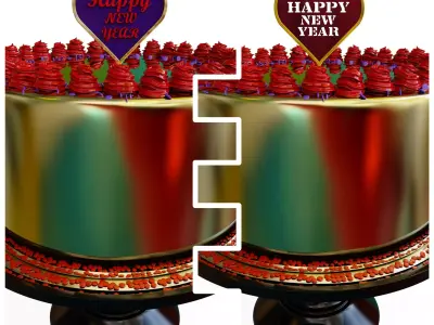 Happy New Year Cake Toppers 2 models 3D print model