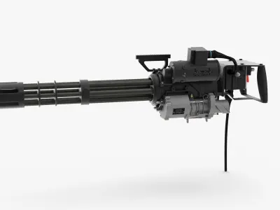 M134 Minigun Clean Low-poly 3D model