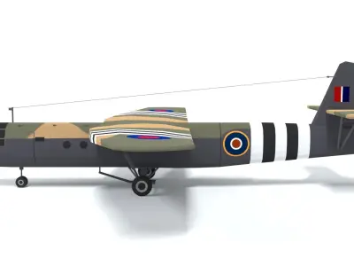 Airspeed AS 51 Horsa WWII Airplane Low-poly 3D model