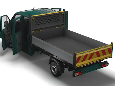 VW Crafter Double Cab Tipper HQ Interior 2023 3D model