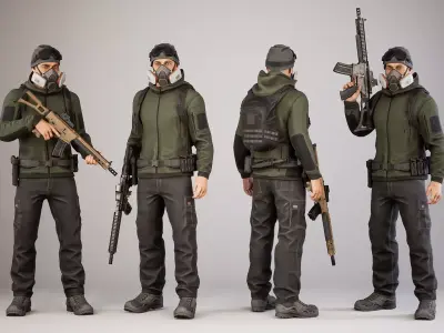 Casual Soldier 21 Low-poly 3D model