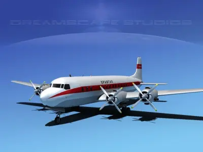 Douglas DC-7C Spantax 3D model
