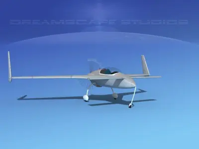 Rutan VariEze Bare Metal 3D model