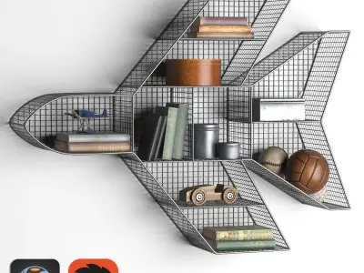 SHELF JET ZINC Low-poly 3D model