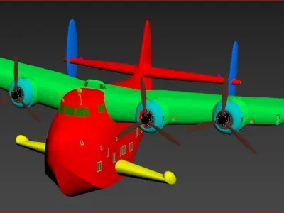 Boeing 314 - Clipper Toon Style 3D model