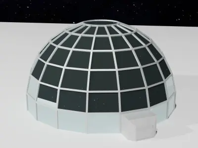 low-poly planetary domes Free low-poly 3D model