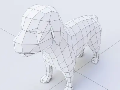 Puppy Dog 3d model  Low-poly 3D model