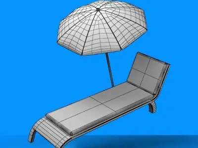 -beach chair Low-poly 3D model