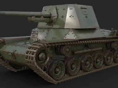 Tank Type 3 Ho Ni III Japan Mental Ray 3D model