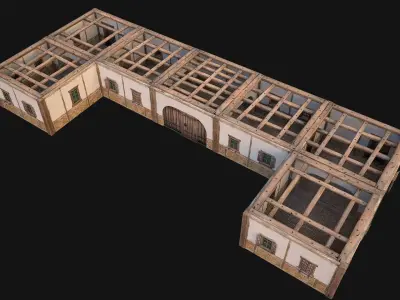 Medieval House 3 Residence Low-poly 3D model