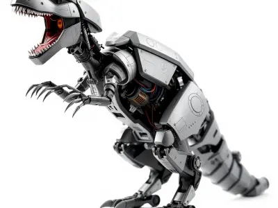 Futuristic Mechanical Dinosaur Model Pack Low-poly 3D model