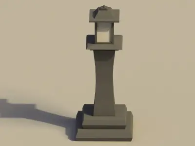 Low Poly Japanese Lamp Post Low-poly 3D model