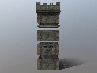 Medieval Modular Tower Builder Low-poly 3D model