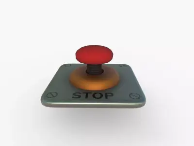 Stop Button Low-poly 3D model