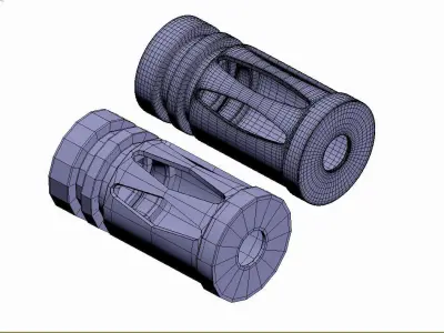 Compensators for rifle fits a15 Low-poly 3D model