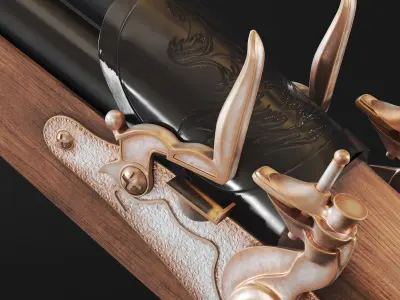 Decorative-gun wooden gun 3D model