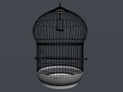 Bird cage PBR 3D model with Texture for Games and Films Low-poly 3D model