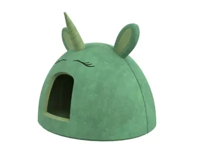 Unicorn Meow Hut Cat Hut Cat Tent Cozy Green 3D model