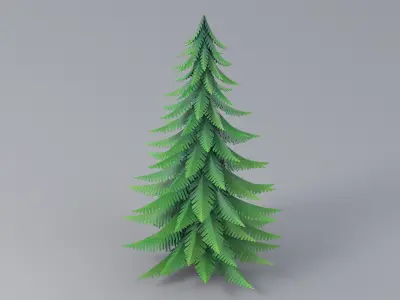 Cartoon Fir Tree 04 3D model