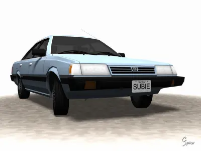 Low-Poly 1992 Subaru Loyale Free low-poly 3D model