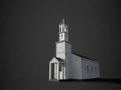 Church Low-poly 3D model