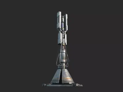 Science fiction equipment signal tower 3D model