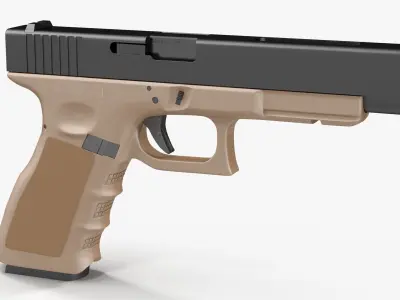 Glock 34 Brown Low-poly 3D model