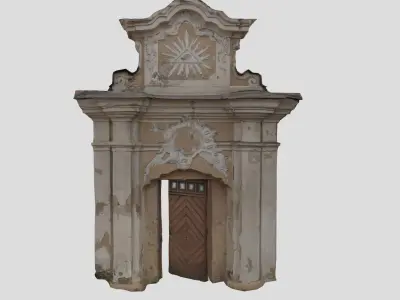 An old baroque or rococo style gate Low-poly 3D model