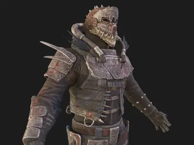 Skull armor 4 Low-poly 3D model