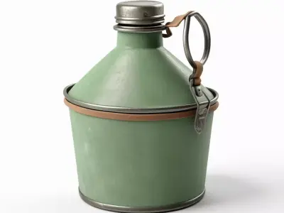 Vintage Military Canteen Flask 3D model