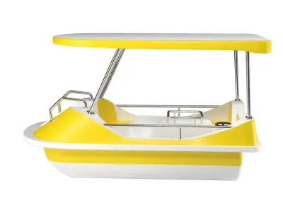 Pedal boat - yellow Low-poly 3D model