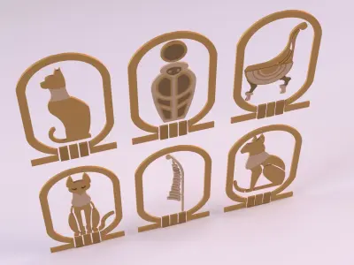 Egyptian Symbols - 003 Low-poly 3D model