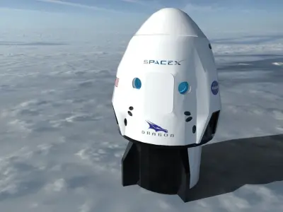 SpaceX - Rocket Dragon Falcon 9 Low-poly 3D model