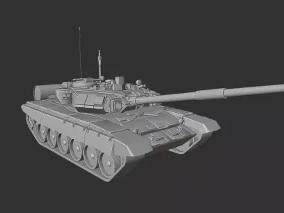 T90 Tank Free low-poly 3D model