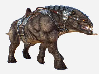 Creature mount Mastodont PBR Low-poly 3D model