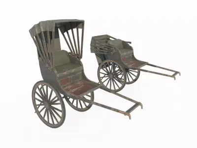 Old style Indian rickshaw 3D model
