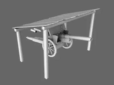 Artillery Cannon Canopy Free 3D model
