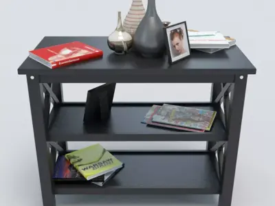 Table-4 table with two shelves Free 3D model