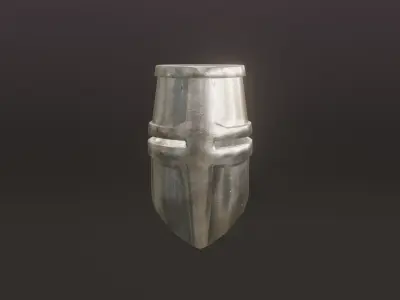 Medieval great helmet - medieval helmet Low-poly 3D model