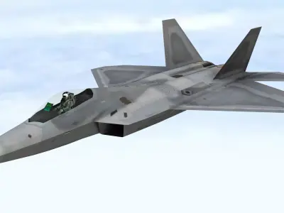 Fighter Jet Flying In Sky Plane V13 Low Poly 3D Model Low-poly 3D model