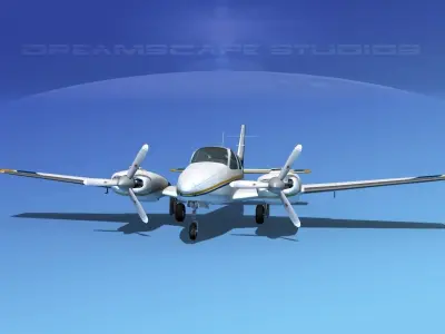 Beechcraft B55 Baron V08 3D model