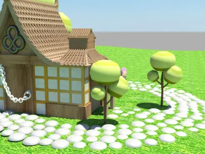 High poly model of temple 3D model